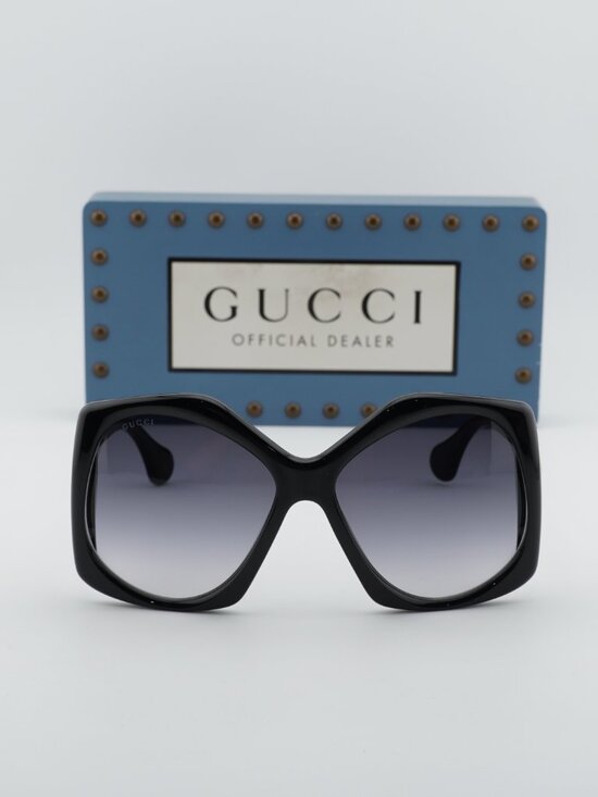 Gucci GG0875S 001 Square Sunglasses - Black / Grey main image 12